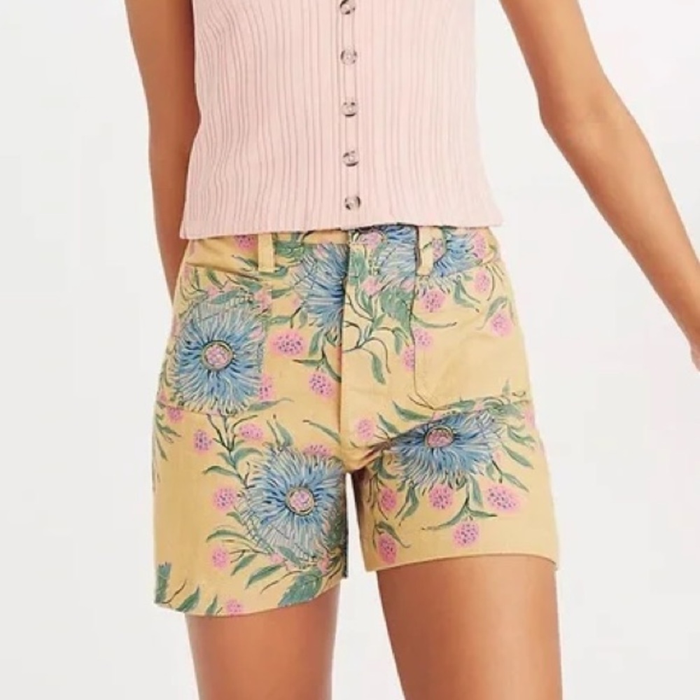 Madewell Yellow Floral Women's Shorts